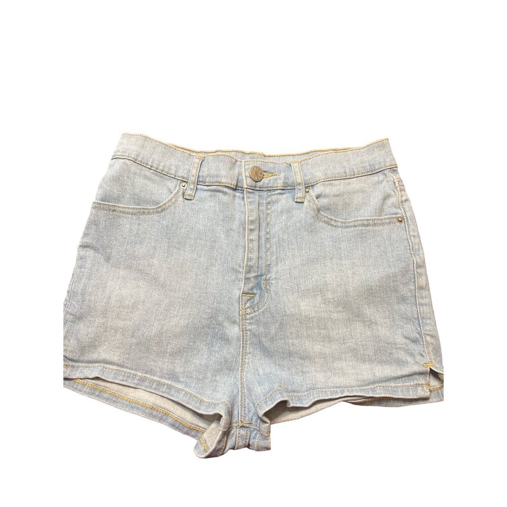 BDG Urban Outfitters Denim Jean Bootie Shorts High Waisted Light Wash Side Slits